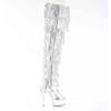 Pleaser - DELIGHT3017HGRSF Plattform Overknee Stiefel - Silberfarben Product image